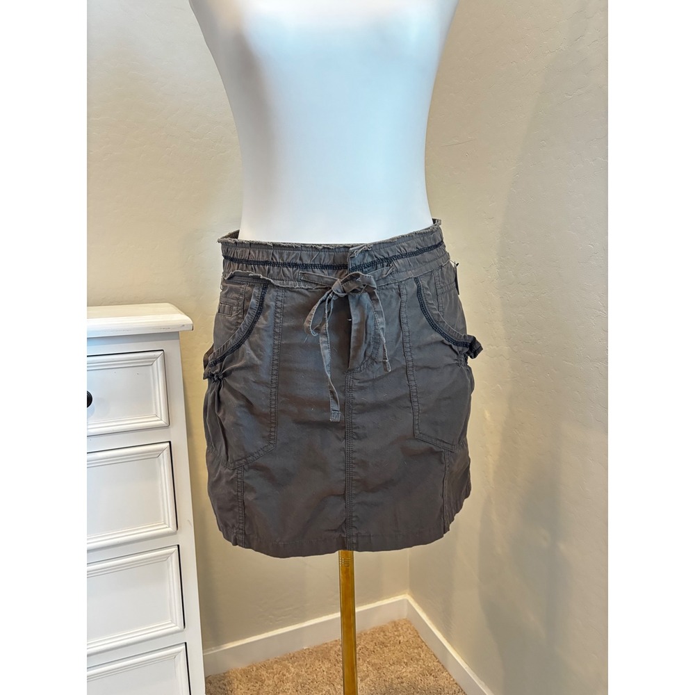 Catch My I Vintage 90s Cargo Mini Skirt Charcoal Grey Cotton Utility Size 3